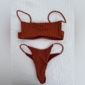 Rust Polka Dot Bikini Set